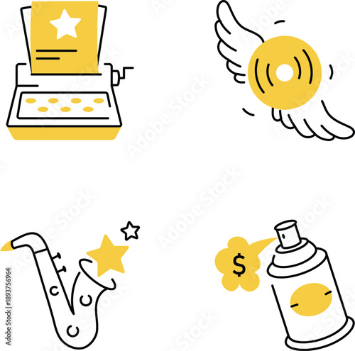 Hand drawn style illustration depicting coconut drink
