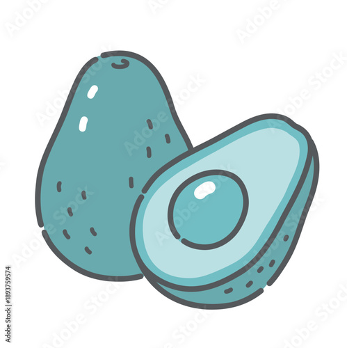 アボカドのイラスト（森のバター/良質な脂質）