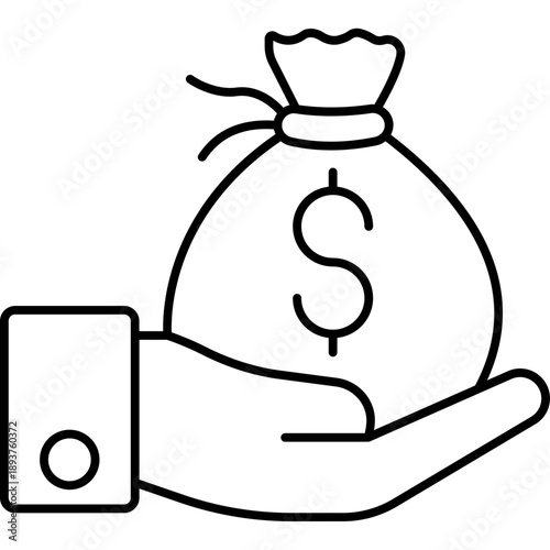 Bribery Line Icon – Corruption, Illegal Payment, Law and Justice Vector