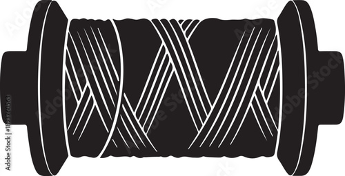 Sewing Thread Spool Silhouette
Tailoring Thread Roll Icon
Textile Craft Thread Illustration