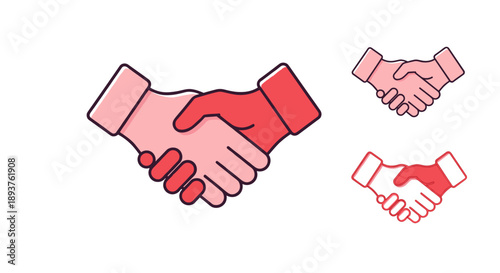 Handshake Illustration Showing Partnership Agreement.