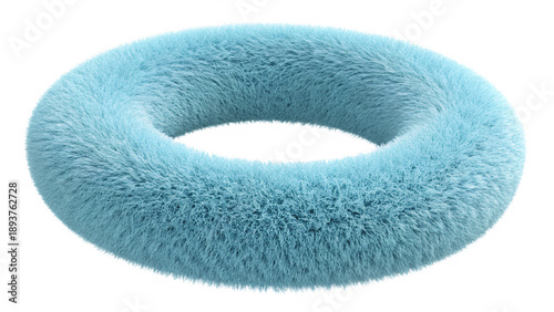 Soft blue fuzzy neck pillow for travel comfort