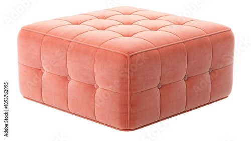 Tufted pink ottoman for living room furniture