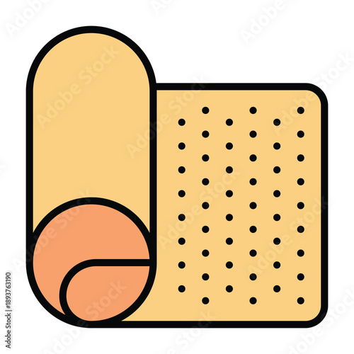 Sterile Gauze Icon, Gauze Pad Icon, Medical And Healthcare Related Lineal Colour Style Vector Icon.