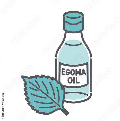 エゴマ油のイラスト（オメガ3脂肪酸/健康オイル）
