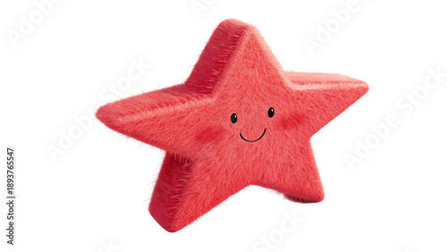 Cute red star with smiling face