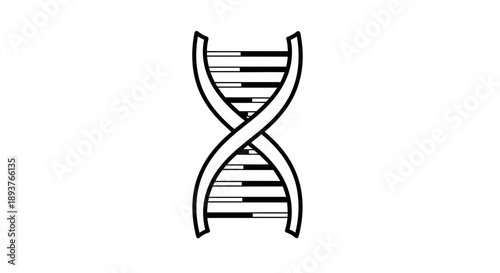 DNA Double Helix Icon - Genetics and Science Symbol