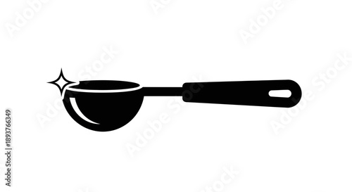 Measuring Spoon Icon Vector – Kitchen Utensil Silhouette Illustration