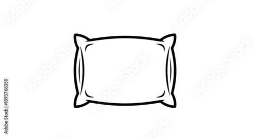 Pillow Icon Vector – Soft Cushion Silhouette for Bed and Sleep