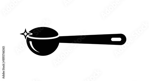 Measuring Spoon Icon Vector – Kitchen Utensil Silhouette Illustration