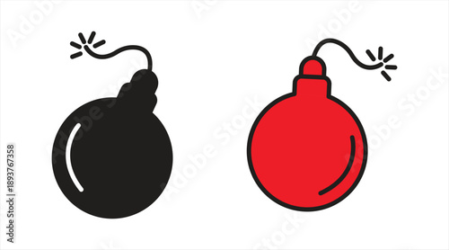Bomb icon. Bomb icon vector for web, computer, and system applications. Burning dynamite vector design object, trendy filled icon from Army and war collection. Monochrome icon. For web, computer, and 