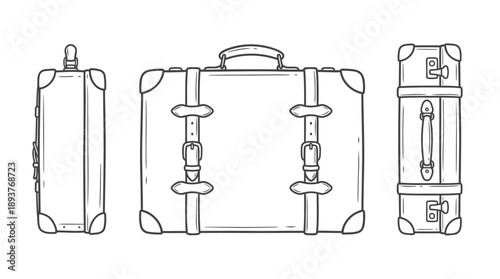 Stylish Luggage Designs, Illustrations of Bags, Minimalistic Environment