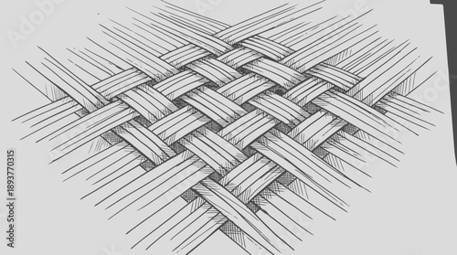 Artistic Weaving Technique Demonstration, Textile Crafts, Artistic Studio, Illustration, Creative Workspace, Top-Down View, Fiber Art Concept