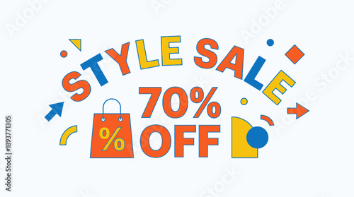 70% Off Fashion Deals Online, Vibrant Graphic Design, Modern Concept