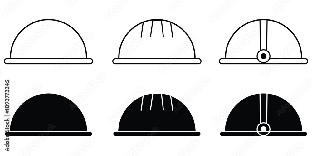 Fototapeta premium Helmet icons set. Helmet sign and symbol. Construction helmet icon. Safety helmet eps 10