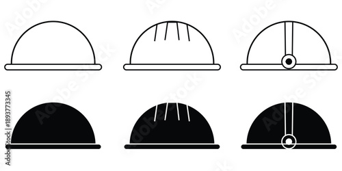 Helmet icons set. Helmet sign and symbol. Construction helmet icon. Safety helmet eps 10