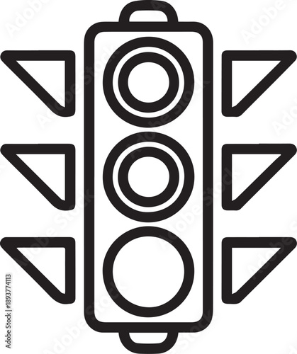 Black Traffic light icon on white background. Vector Illustration, traffic light glyph icon vector