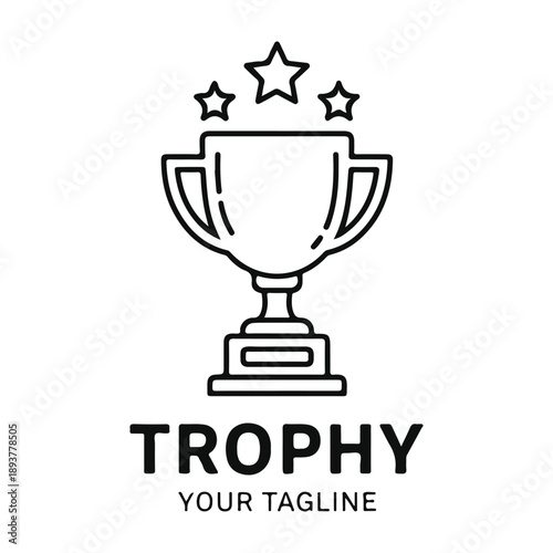 Trophy logo design Vector