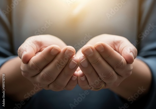 Wallpaper Mural Open hands receiving light, symbolizing hope, generosity, and compassion Torontodigital.ca