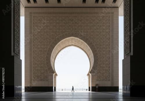 Wallpaper Mural Grand Archway with Geometric Patterns Leading to Bright Outdoor Light Torontodigital.ca
