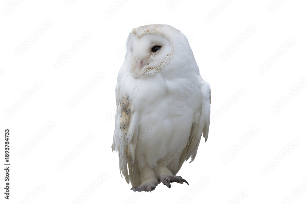 Obraz premium Barn Owl (Tyto alba) Portrait isolated on transparent or white background, png