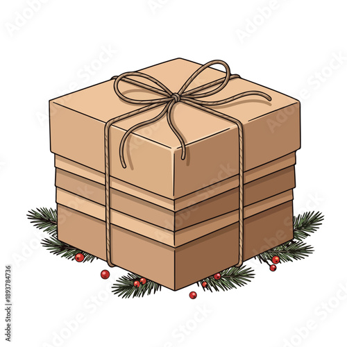 Stacked Gift Boxes with Ribbon Decoration.