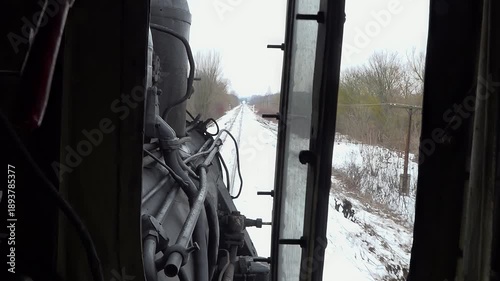Old narrow-gauge steam locomotive. Old steam locomotive. Old narrow gauge railway. 