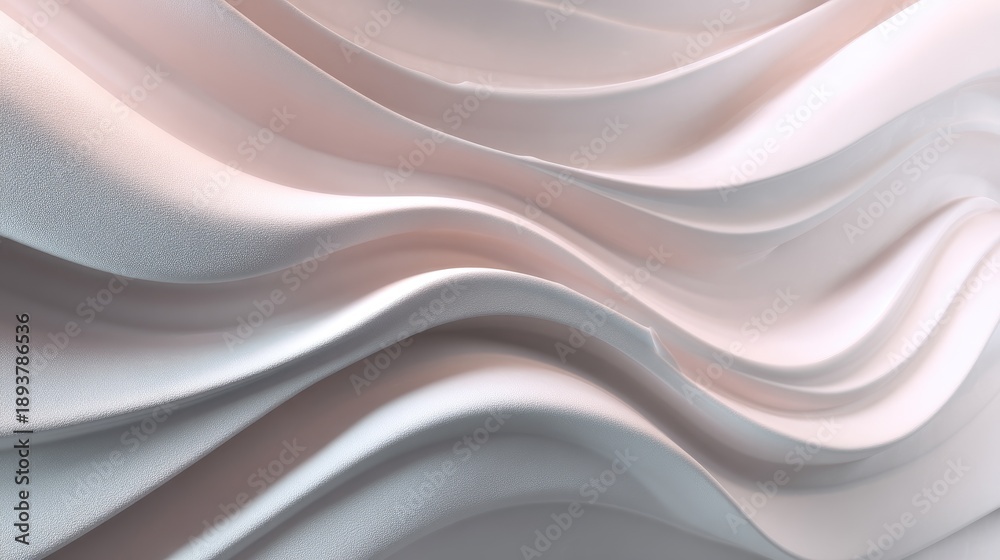 Fototapeta premium Smooth and Elegant Fabric Waves in Soft Pastel Tones Creating a Serene Atmosphere for Modern Design Projects