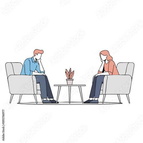 Two People Sitting in Counselling Session