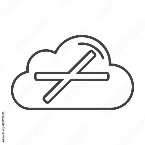 Cloud with crossed out wifi symbol Vector