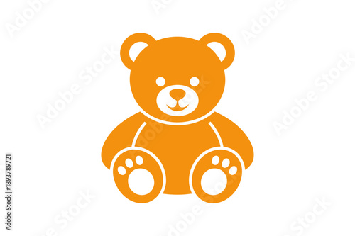 A cute orange teddy bear icon with a white outline on a transparent background