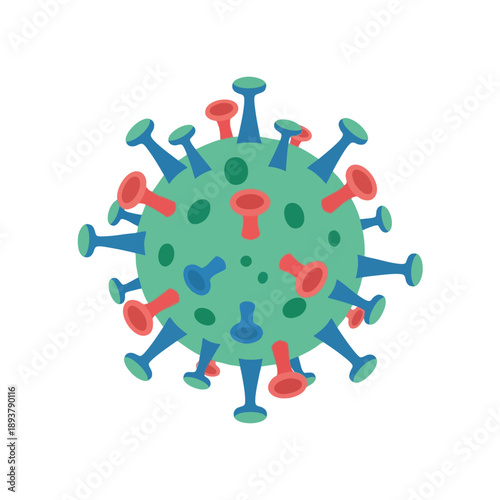 Virus Illustration with Spikes