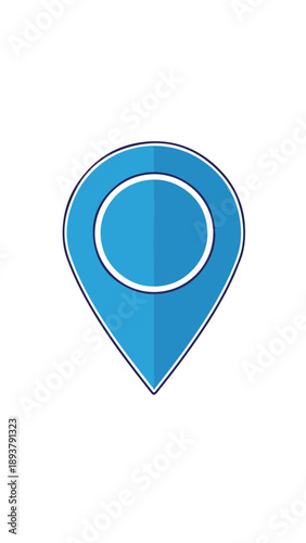 Free Download Blue Map Pin Icon with White Circle. - GFXLoad