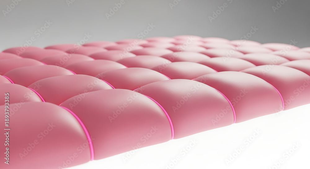 Fototapeta premium Pink tufted fabric texture close-up soft luxury upholstery material background