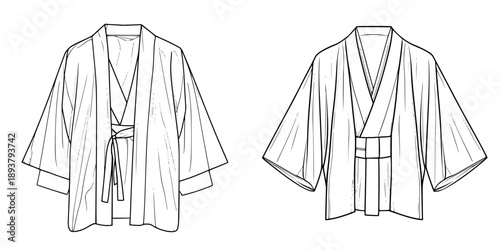 Elegant Ribbon-Tied Kimono Jacket - Timeless Fashion Artwork