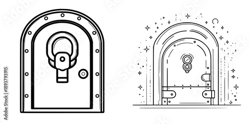 Vintage Safe Door Handle with Keyhole