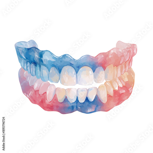 Mouthguard watercolor artwork, high-quality professional vector illustration isolated on a white background.