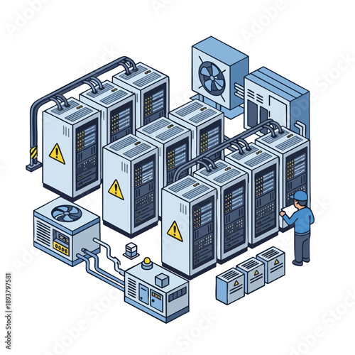 Data Center Infrastructure with Technicians