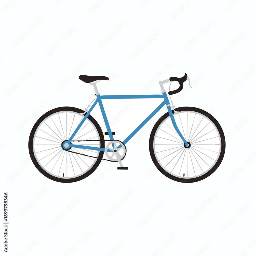 Fototapeta premium Blue Road Bike Illustration