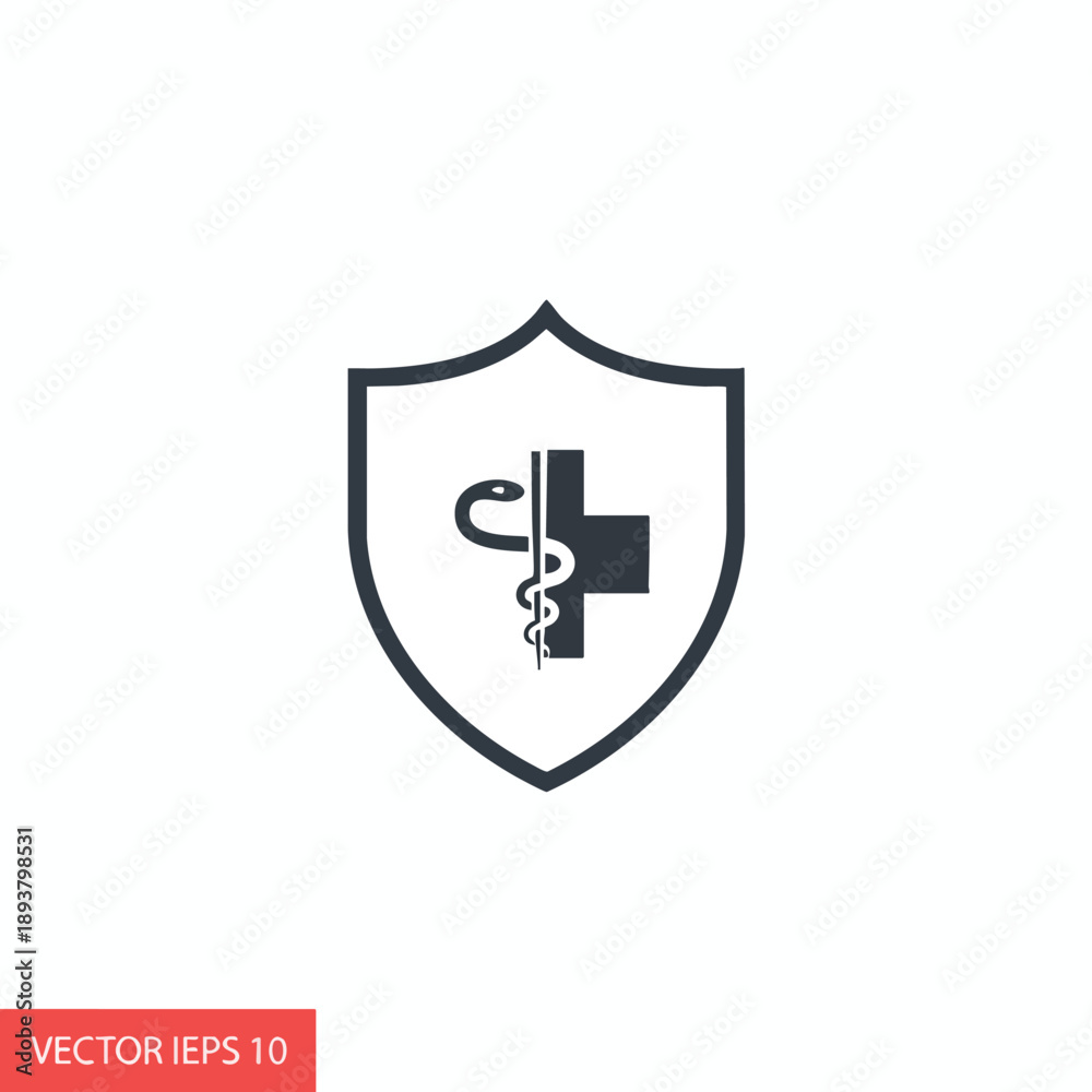 Fototapeta premium Medical Shield Protection Icon