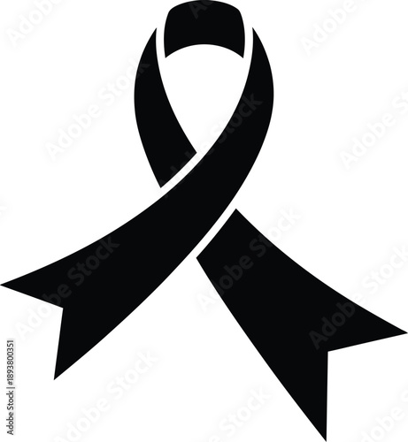 Black awareness ribbon symbolizing support and solidarity