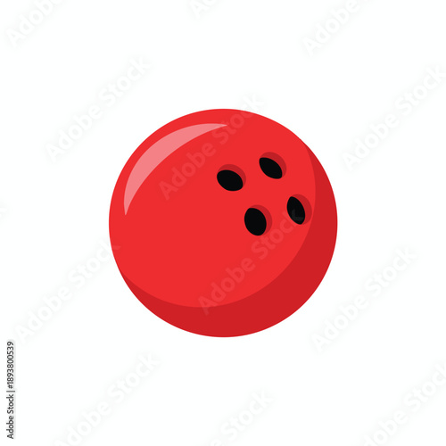 Vibrant Red Bowling Ball Illustration
