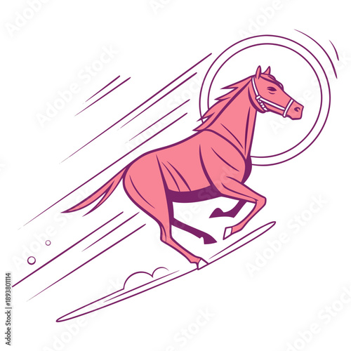 Horse racing in motion