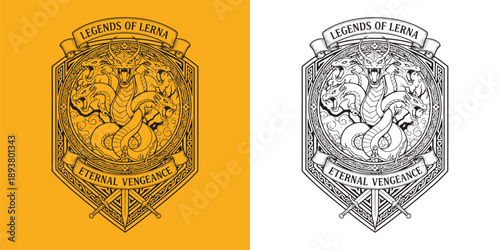 Legends of Lerna Hydra Dragon Eternal Vengeance Shield Emblem