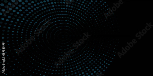 Abstract Digital Circles of Particles with Noise. Futuristic Circular Sound Wave. Big Data Visualization. 3D Virtual Space VR Cyberspace. Crypto Currency Concept. Vector Illustration.