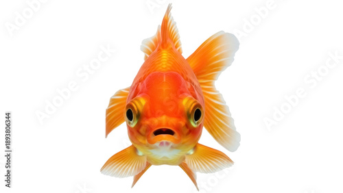 Isolated Goldfish Looking Straight at Camera for Aquariums or Pet Store Imagery