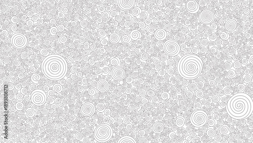 Gray textured background with white spiral patterns and subtle circular designs
