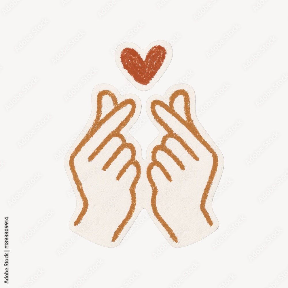 Fototapeta premium Cute hand heart illustration