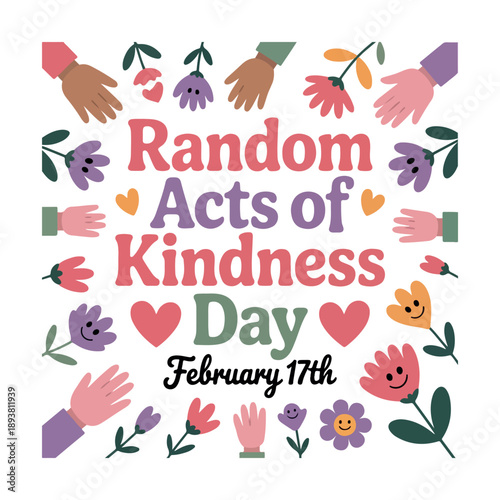 February 17 Random Acts of Kindness Day – Modern Banner, Poster & Background