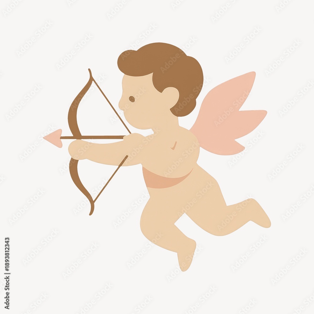Fototapeta premium Cupid illustration with bow.
